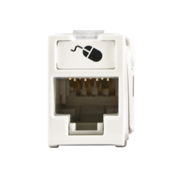 Jack UltraMAX Cat5e UTP Montaje hibrido en Placa de Pared (Plano y Angulado) Blanco Punch Down