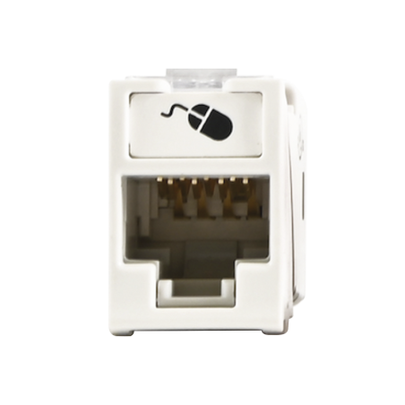 Jack UltraMAX Cat5e UTP Montaje hibrido en Placa de Pared (Plano y Angulado) Blanco Punch Down