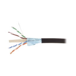 Bobina de Cable Blindado F/UTP de 4 Pares ext  Gel Cat6A (23 AWG) Indus Enterrado Directo Negro 305 m