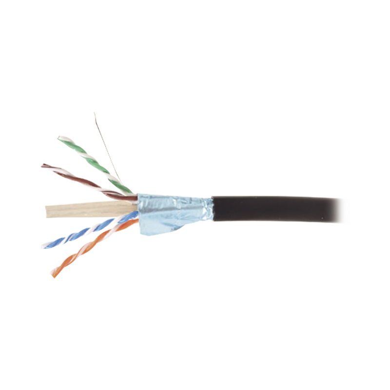 Bobina de Cable Blindado F/UTP de 4 Pares ext  Gel Cat6A (23 AWG) Indus Enterrado Directo Negro 305 m