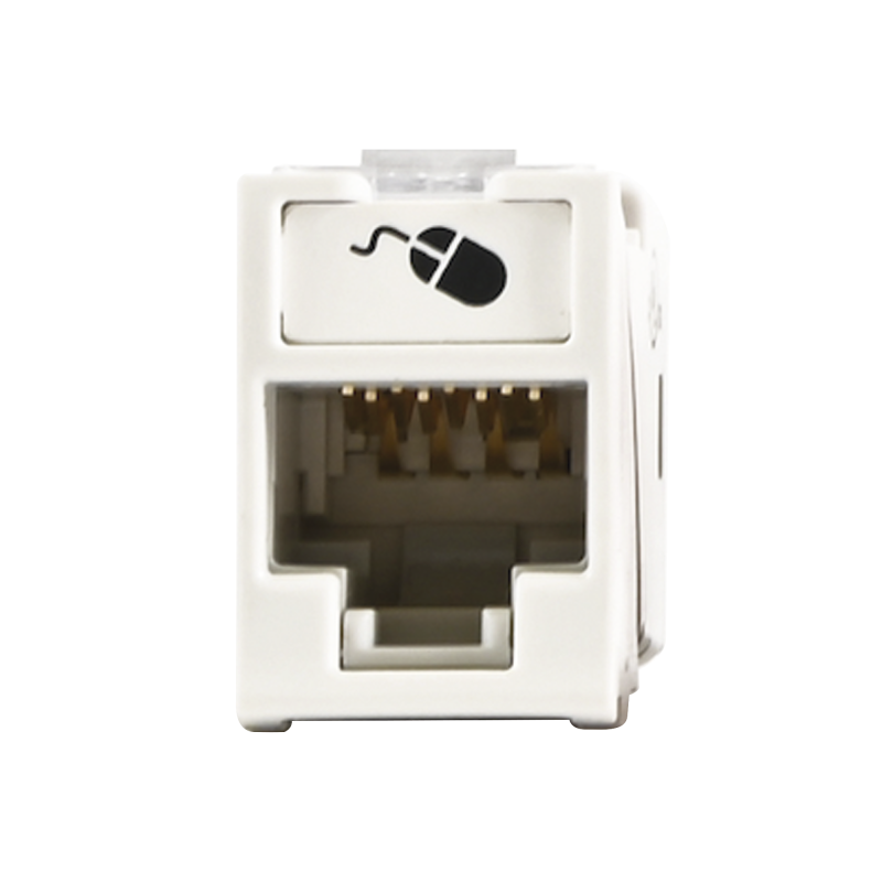 Jack UltraMAX Cat6A UTP Montaje hibrido en Placa de Pared (Plano y Angulado) Blanco Punch Down