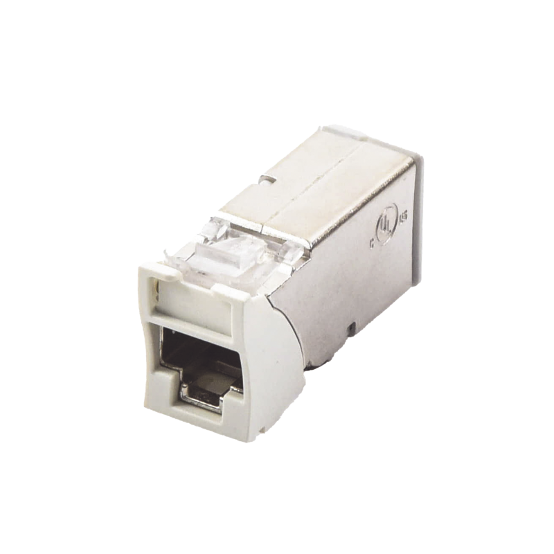 Jack Z-MAX Cat6A Blindado Montaje hibrido en Placa de Pared (Plano y Angulado) Blanco Version Bulk