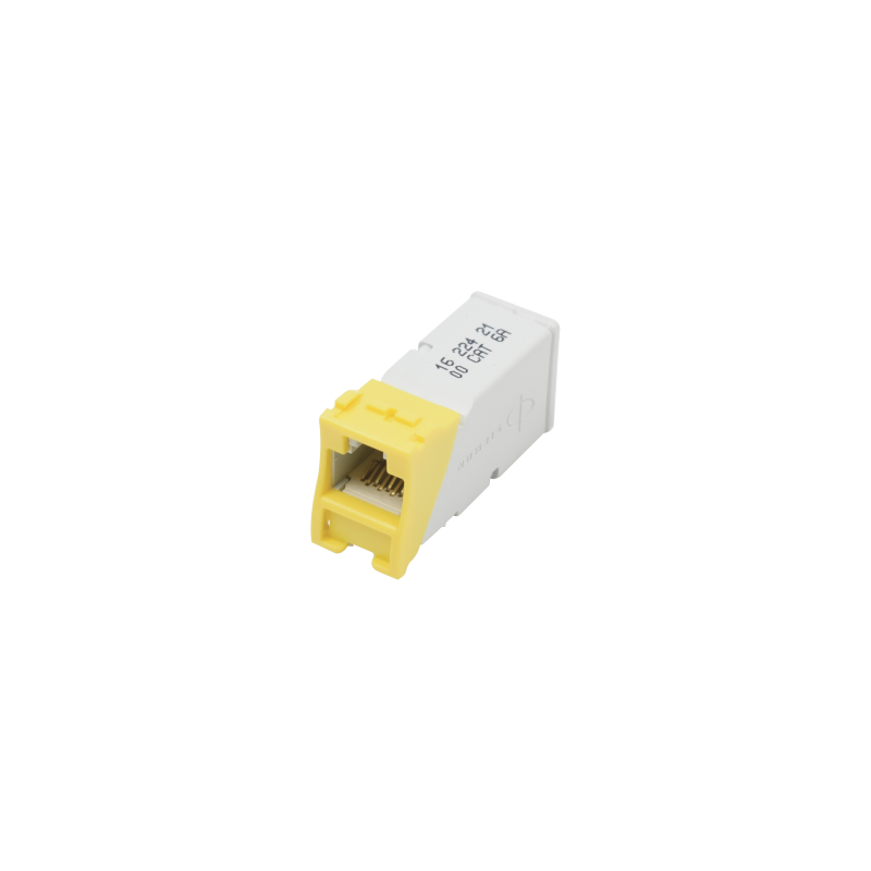 Jack Z-MAX UTP Cat6 Montaje hibrido en Placa de Pared (Plano y Angulado) Amarillo