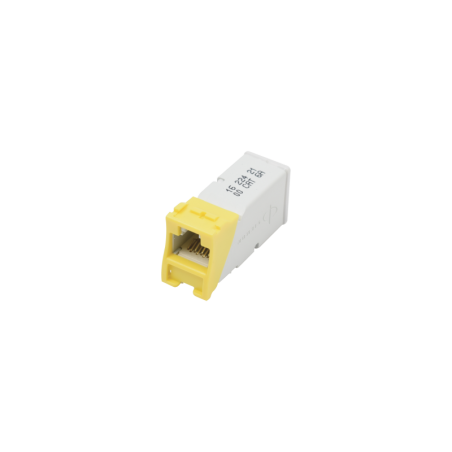 Jack Z-MAX UTP Cat6 Montaje hibrido en Placa de Pared (Plano y Angulado) Amarillo