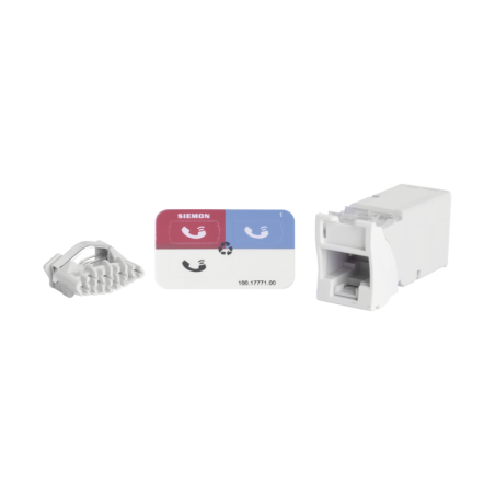 Jack Z-MAX UTP Cat6 Montaje hibrido en Placa de Pared (Plano y Angulado) Blanco Version Bulk (Sin Empaque)