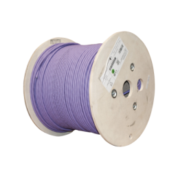 Bobina de Cable Blindado S/FTP de 4 pares Cat7A Inmune a Ruido e Interferencias LS0H  Violeta 305 m