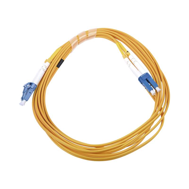 Jumper de Fibra Optica Monomodo 9/125 LC/UPC-LC/UPC PVC 2.0 mm Duplex amarillo 3 metros