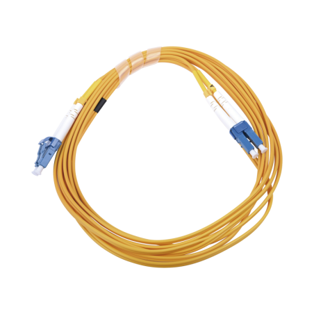 Jumper de Fibra Optica Monomodo 9/125 LC/UPC-LC/UPC PVC 2.0 mm Duplex amarillo 3 metros