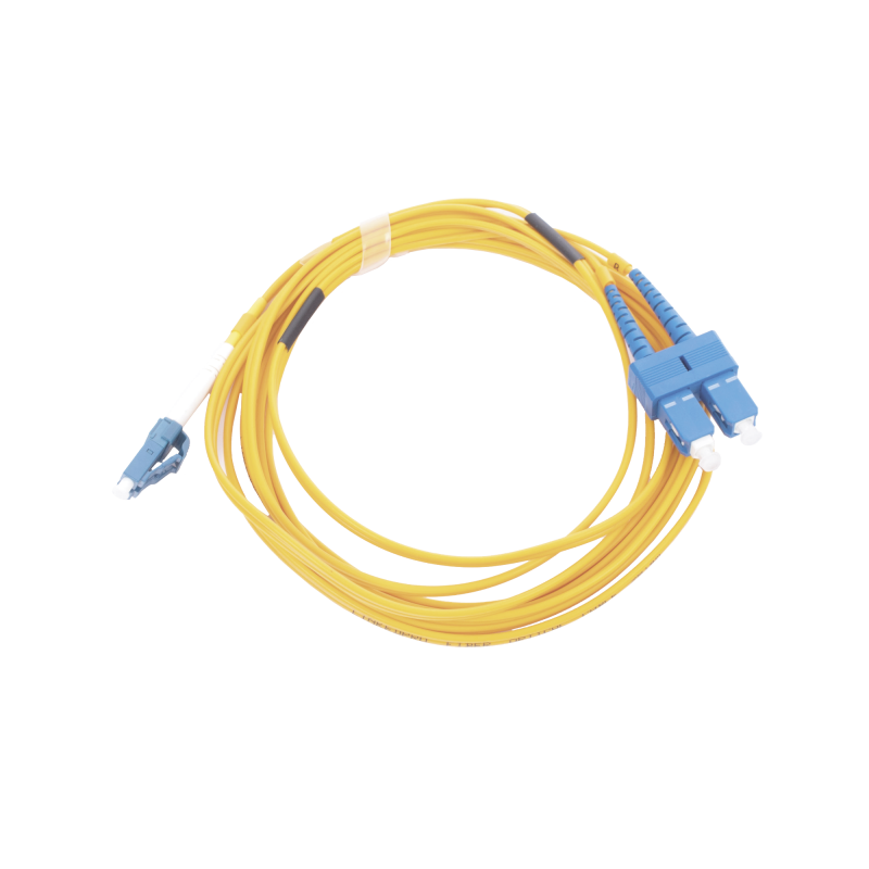 Jumper de Fibra Optica Monomodo 9/125 LC/UPC-SC/UPC PVC 2.0 mm Duplex amarillo 3 metros