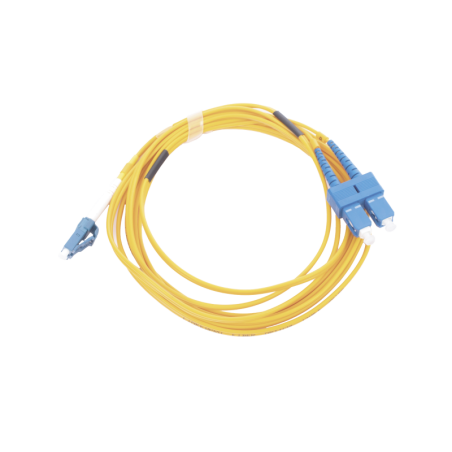 Jumper de Fibra Optica Monomodo 9/125 LC/UPC-SC/UPC PVC 2.0 mm Duplex amarillo 3 metros