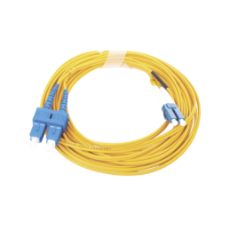 Jumper de Fibra Optica Monomodo 9/125 LC/UPC-SC/UPC PVC 2.0 mm Duplex amarillo 5 metros