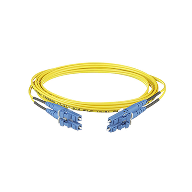 Jumper de Fibra Optica Monomodo 9/125 OS2 LC-LC Duplex OFNR (Riser) Amarillo 5 Metros