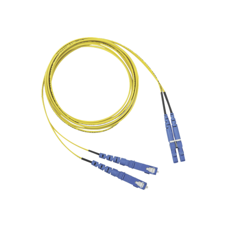 Jumper de Fibra Optica Monomodo 9/125 OS2 LC-SC Duplex OFNR (Riser) Amarillo 2 Metros