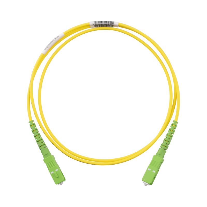 Jumper de Fibra Optica Monomodo 9/125 OS2 SC/APC-SC/APC Simplex OFNR (Riser) Amarillo 1 Metro