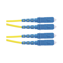 Jumper de Fibra Optica Monomodo 9/125 OS2 SC-SC Duplex OFNR (Riser) Amarillo 2 Metros