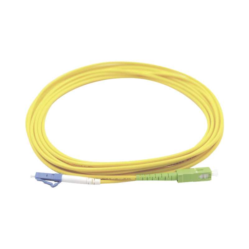 Jumper de Fibra Optica Monomodo LC/UPC-SC/APC Simplex amarillo 3 metros