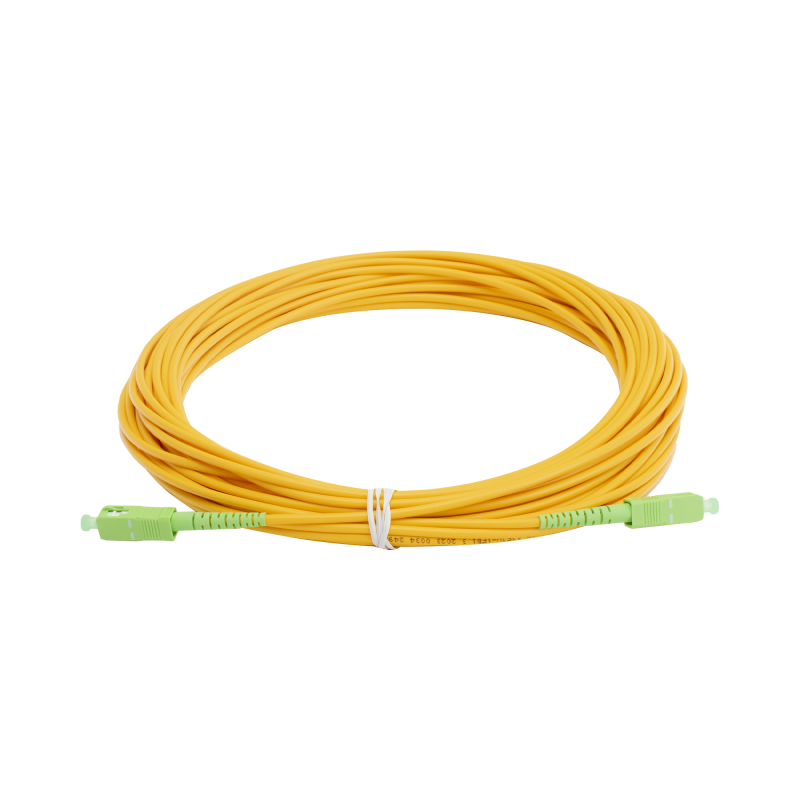 Jumper de Fibra Optica Monomodo SC/APC - SC/APC Simplex amarillo 15 metros