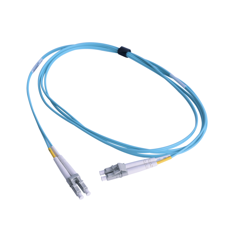 Jumper de Fibra Optica Multimodo 50/125 OM3 XGLO LC-LC Duplex OFNR Aqua 1 Metro