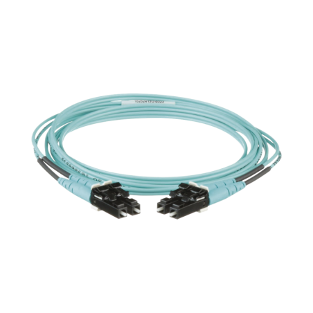 Jumper de Fibra Optica Multimodo 50/125 OM3 LC-LC Duplex OFNR (Riser) Aqua 2 Metros