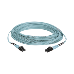 Jumper de Fibra Optica Multimodo 50/125 OM3 LC-LC Duplex OFNR (Riser) Aqua 50 Metros