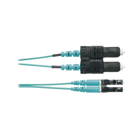 Jumper de Fibra Optica Multimodo 50/125 OM3 LC-SC Duplex OFNR (Riser) Aqua 1 Metro