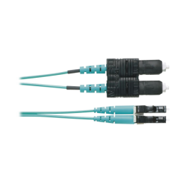 Jumper de Fibra Optica Multimodo 50/125 OM4 LC-SC Duplex OFNR (Riser) Aqua 1 Metro