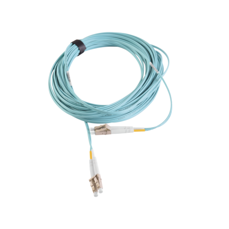 Jumper de Fibra Optica Multimodo 50/125 XGLO OM3 LC-LC Duplex OFNR Aqua 10 Metros