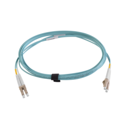 Jumper de Fibra Optica Multimodo 50/125 XGLO OM3 LC-LC Duplex OFNR Aqua 3 Metros