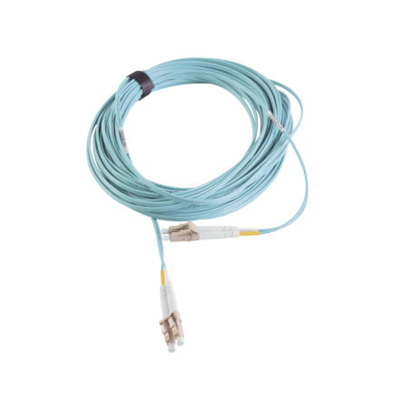 Jumper de Fibra Optica Multimodo 50/125 XGLO OM3 LC-LC Duplex OFNR Aqua 7 Metros