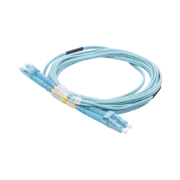 Jumper de Fibra Optica Multimodo OM3 50/125 LC-LC OFNR (Riser) 2.0 mm Duplex Aqua 3 metros