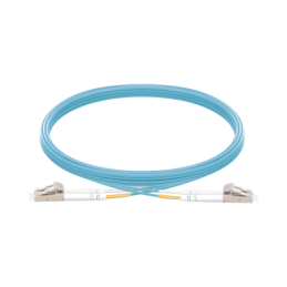 Jumper de Fibra Optica Multimodo OM3 50/125 LC-LC OFNR (Riser) 2.0 mm Duplex Aqua 5 metros