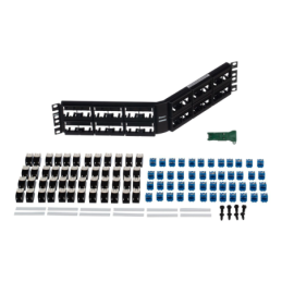 Kit de Patch Panel Modular Angulado de 48 Puertos Con 48 Jacks Mini-Com Estilo TG Cat6A 19 in 2 UR