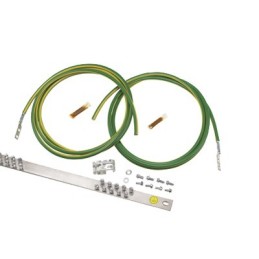 Kit de Puesta a Tierra con dos Jumpers 6 AWG y Barra de Conexiones de 20 Orificios Rack de 19in