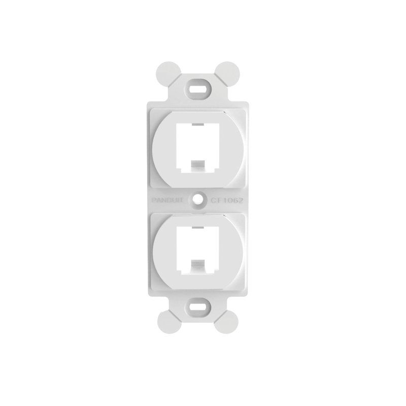 Marco de Modulo Duplex Placas Frontales Estandar NEMA 106 Acepta 2 Modulos Mini-Com Blanco