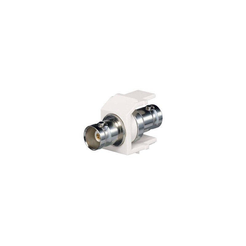 Modulo Acoplador Coaxial Tipo BNC Keystone de 50 Ohms Blanco