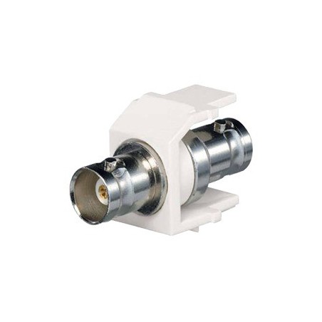 Modulo Acoplador Coaxial Tipo BNC Keystone de 50 Ohms Blanco