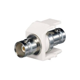 Modulo Acoplador Coaxial Tipo BNC Keystone de 50 Ohms Marfil