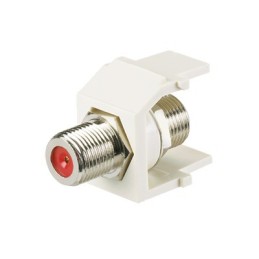 Modulo Acoplador Coaxial Tipo F Keystone de 75 Ohms 3.0 GHz Blanco