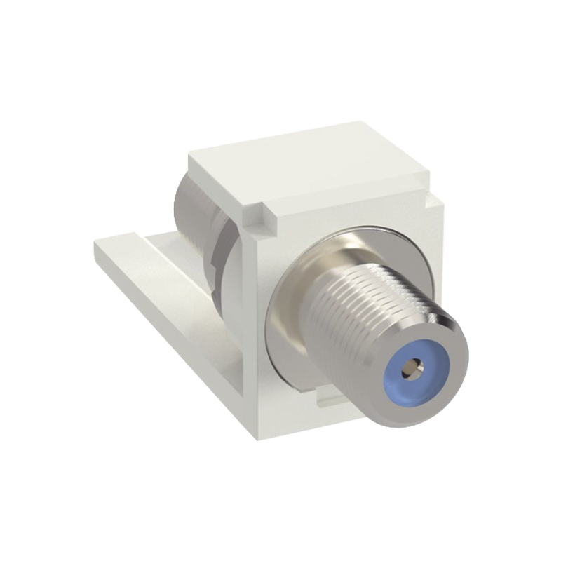 Modulo Acoplador Coaxial Tipo F Mini-Com de 75 Ohms 3.0 GHz Blanco