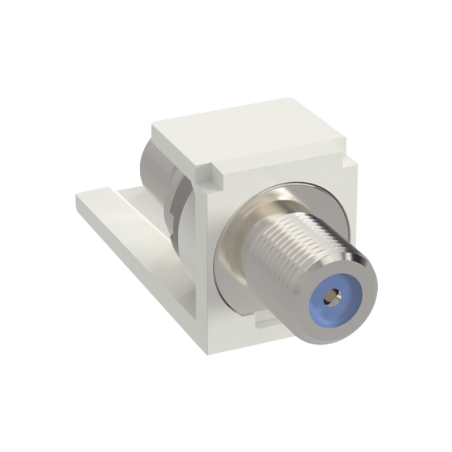 Modulo Acoplador Coaxial Tipo F Mini-Com de 75 Ohms 3.0 GHz Blanco