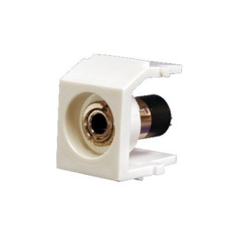 Modulo Acoplador Estereo de 3.5mm (1/8) Tipo Keystone Soldar Blanco Mate