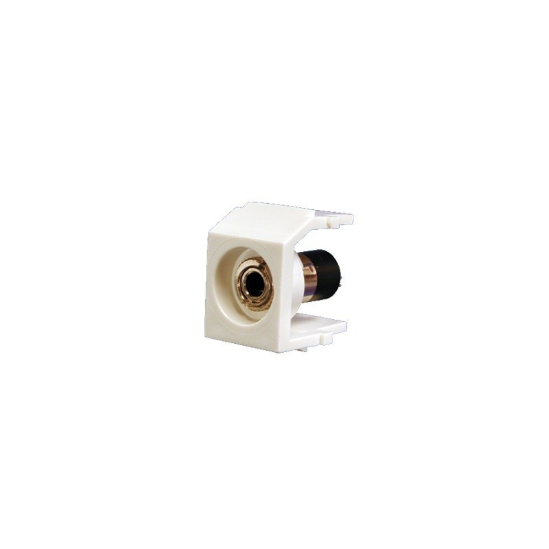 Modulo Acoplador Estereo de 3.5mm (1/8) Tipo Keystone Soldar Blanco Mate