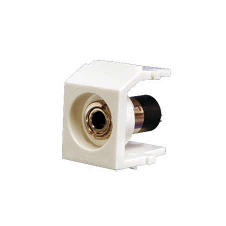 Modulo Acoplador Estereo de 3.5mm (1/8) Tipo Keystone Soldar Blanco Mate