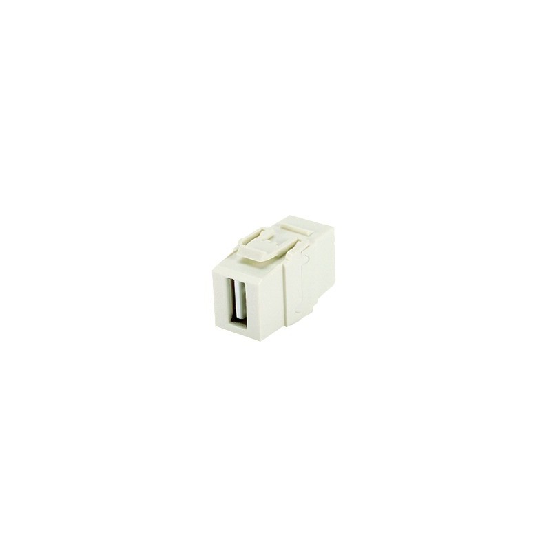 Modulo Acoplador USB 2.0 Hembra a Hembra Tipo Keystone Blanco