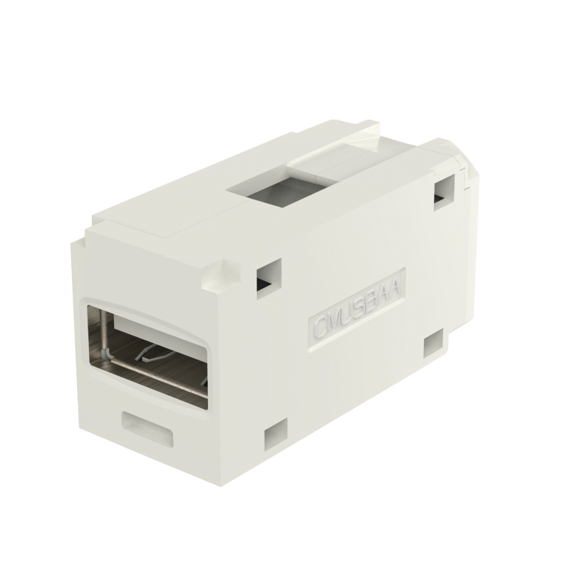 Modulo Acoplador USB 2.0 Hembra a Hembra Tipo Mini-Com Blanco Mate