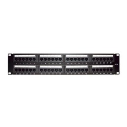 Panel de parcheo de impacto (110) UTP de 48 puertos Cat5e 19in 2U con barra organizar cable