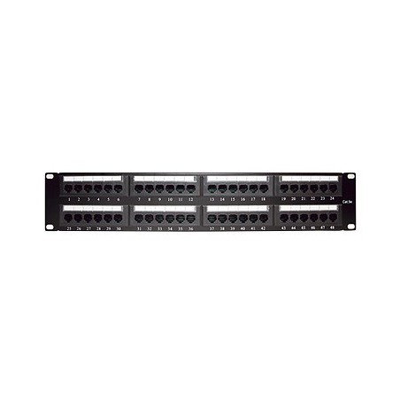 Panel de parcheo de impacto (110) UTP de 48 puertos Cat5e 19in 2U con barra organizar cable