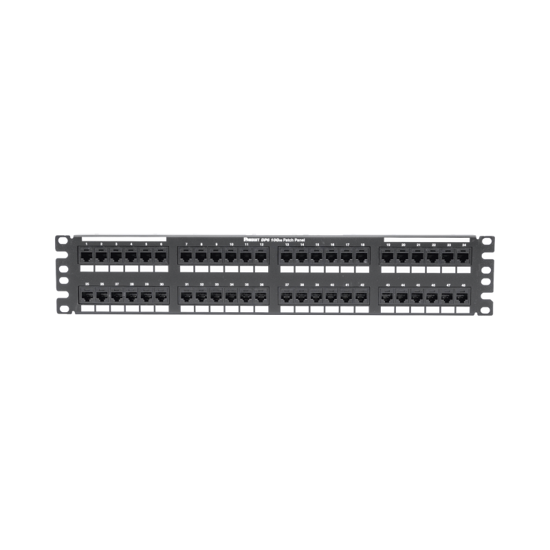 Panel de Parcheo de Impacto (110) Plano Cat6A de 48 Puertos 2UR