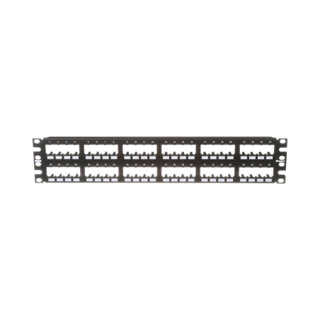 Panel de Parcheo Modular Mini-Com (Sin Conectores) Plano de Instalacion al Ras Sin Blindaje de 48 puertos 2UR