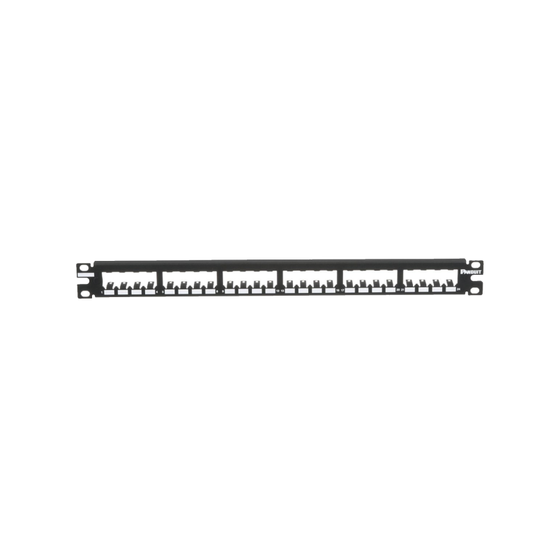 Panel de Parcheo Modular Mini-Com (Sin Conectores) Plano Totalmente Blindado de 24 puertos 1UR